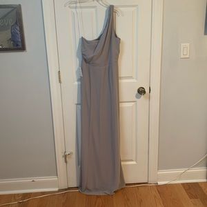Show Me Your Mumu Eliza gray bridesmaid dress.